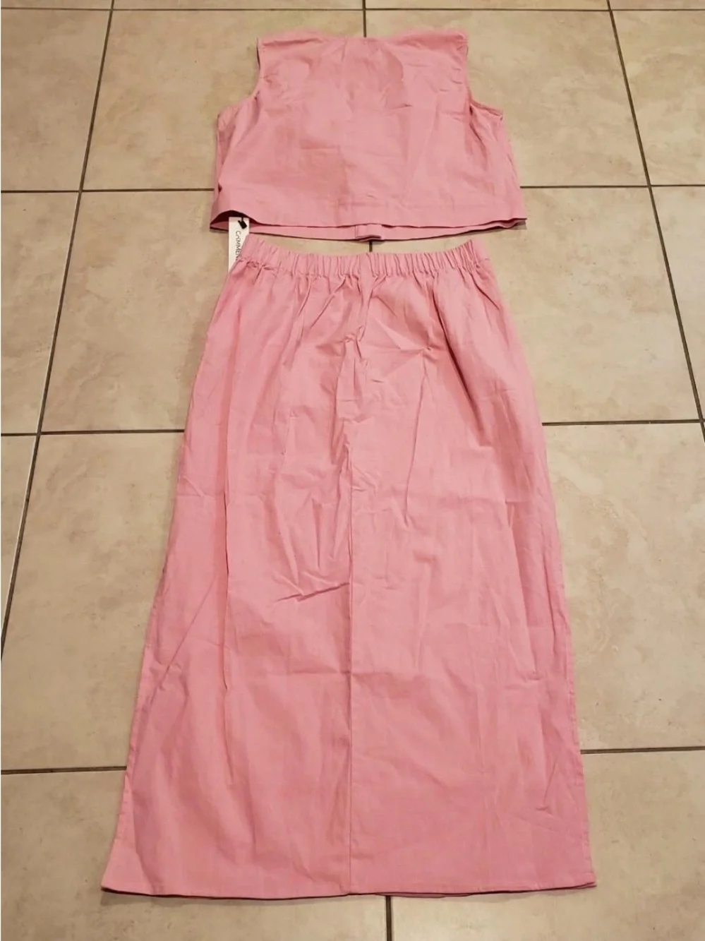 Commense Split pockets sleeveless Skirt set